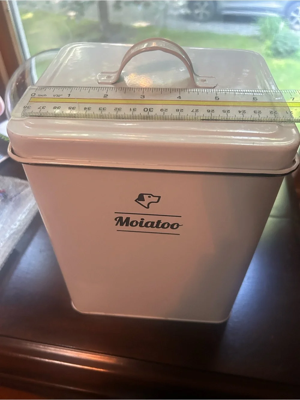 White Metal Storage Canister with Lid
